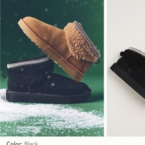 NWT UGG classic ultra mini maxi curly boots(size 7,eu 38) black